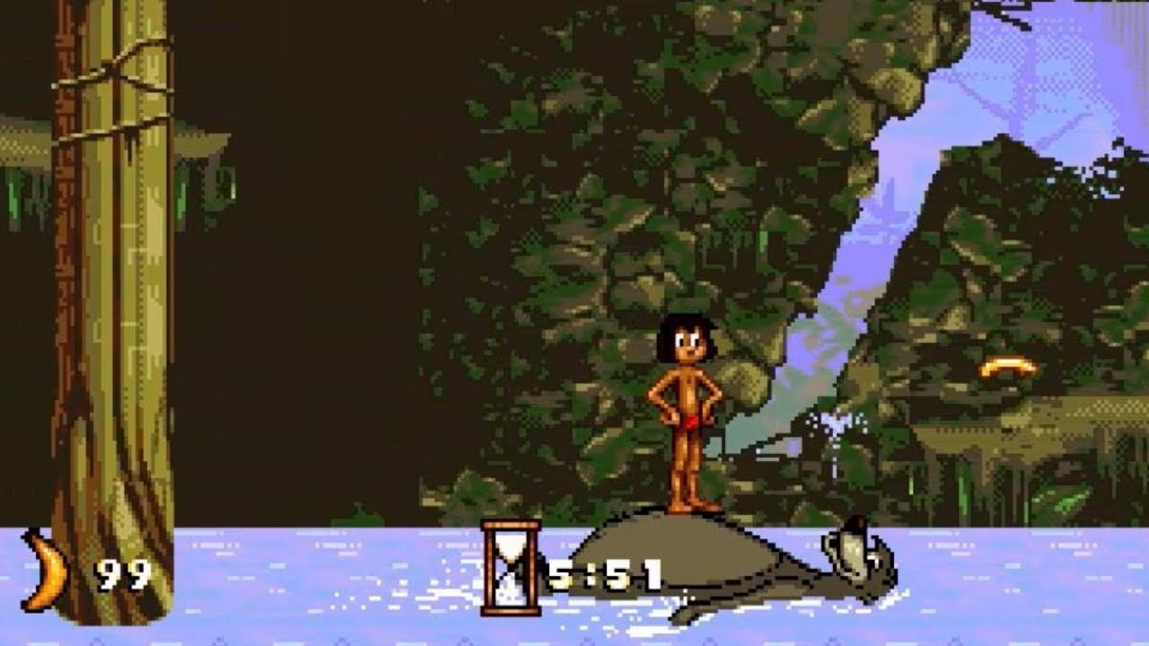 The Jungle Book (Genesis) Part 5 - Baloo And The River (Sega Genesis/Megadrive)