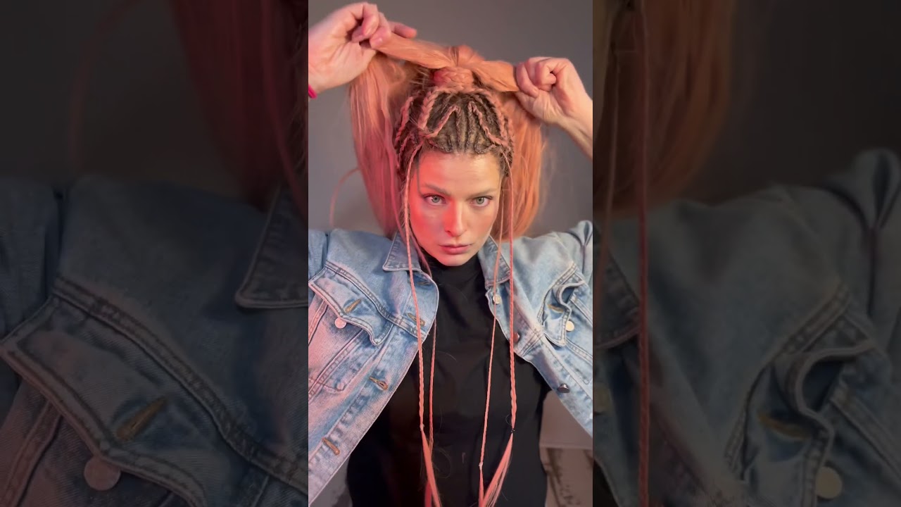 Braided 13x6 synthetic pink wig. 