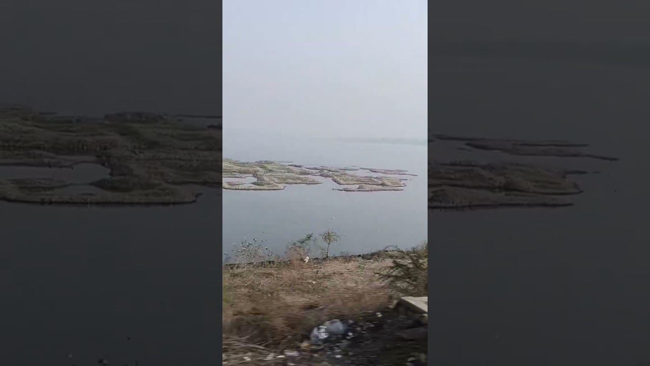 Ujani Dam Back water... Beautiful seen from Railway.. Solapur Pune Hutatma Express 
