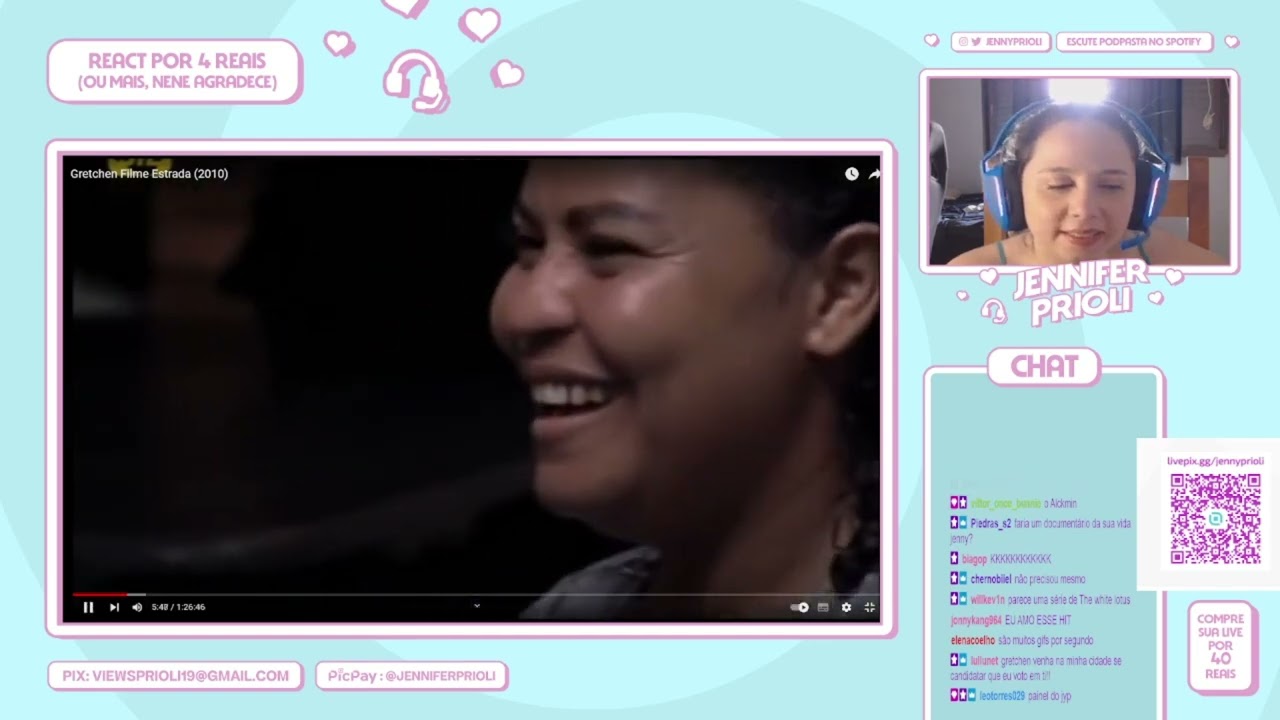 JENNY PRIOLI REAGINDO A GRETCHEN FILME   ESTRADA