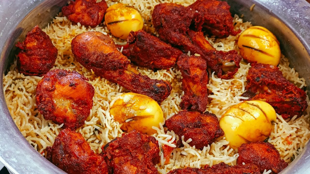 Fried chicken yakhni pulao platter recipe|fried chicken yakhni pulao|chicken briyani rice recipe 