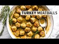 TURKEY MEATBALLS | with the MOST delicious maple mustard sauce! image