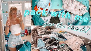 pack with me for a beach week vacation and lake trip!! *i overpacked lol* (summer 2020)