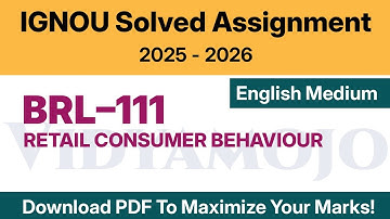 IGNOU BRL 111 Solved Assignment 2025-26 English Medium PDF Download | IGNOU BBA Assignment