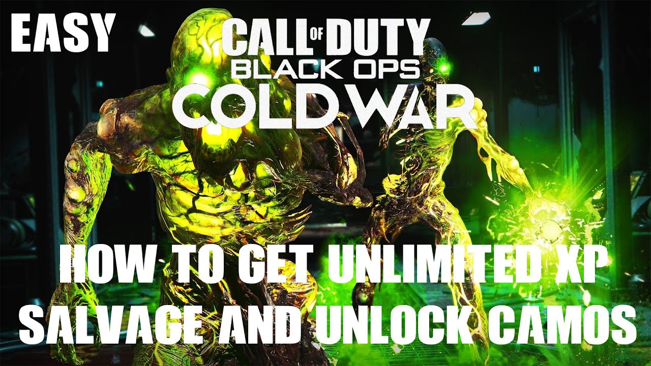 HOW TO GET UNLIMITED XP, SALAVAGE AND UNLOCK CAMOS EASY COD COLD WAR ZOMBIES GLITCH V1.06 YouTube