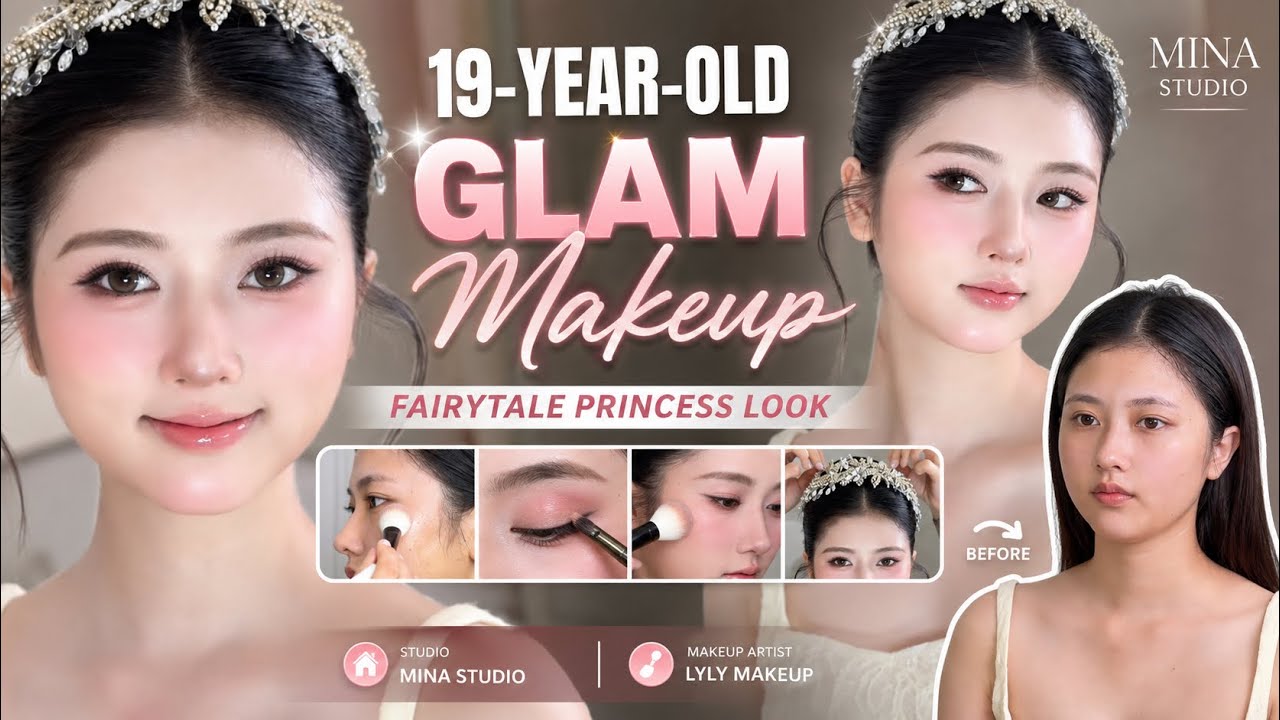 19-Year-Old Vietnamese Girl Amazing Glam Makeup Transformation | Mina Studio x Lyly Makeup