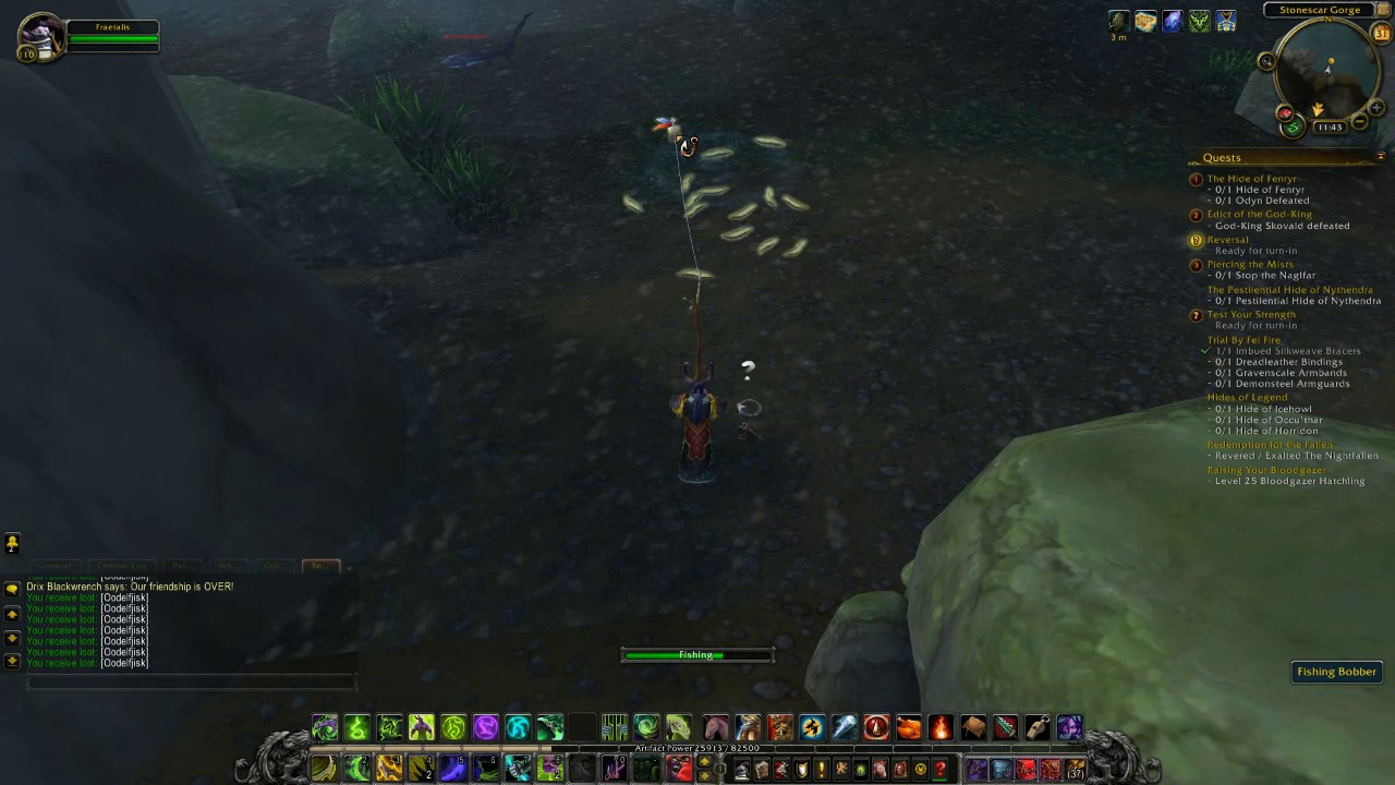 World of Warcraft Catching the Oodelfjisk Legion Fishing