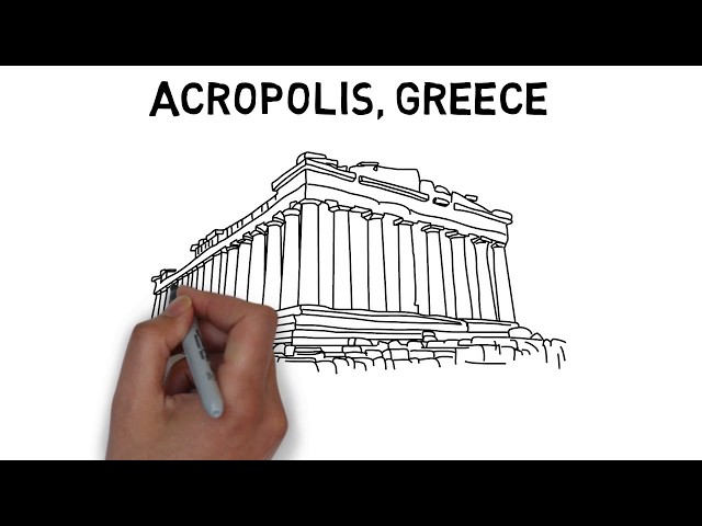 Restoration Drawing, Propylaia, Acropolis, Athens, Magic Lantern Glass  Slide | eBay