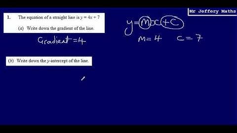 1. Equation of a Straight Line (GCSE Maths - Edexcel Practice Tests Set 3 - 1H)