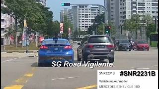 15aug2026 #SNR2231B mercedes glb180  lane change  at junction lane without signal & cut off taxi