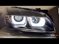 Phares avant bmw x1 e84 angel eyes 3d led 1214  noir