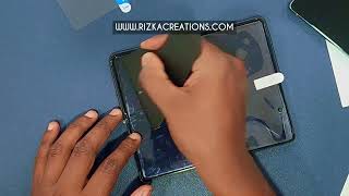Installing Clear/Gloss Hydrogel Screen Protector on Samsung Galaxy Z Fold 3 | rizkaCreations.com