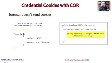 Credential Cookies with Cross-Origin Requests | CORS with ASPNET Core
