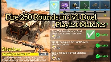 Call Of Duty Mobile Fire 250 Rounds in 1v1 Duel Playlist Matches Task Complete