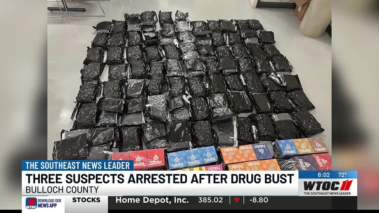 Over 150 lbs of drugs seized in Bulloch County drug bust, three ...