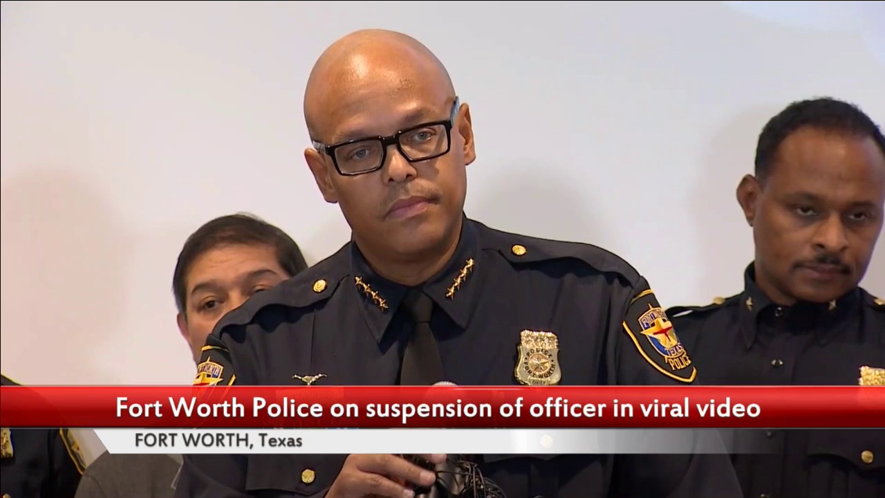 LIVE VIDEO: Fort Worth Police on suspension of officer in viral video ...
