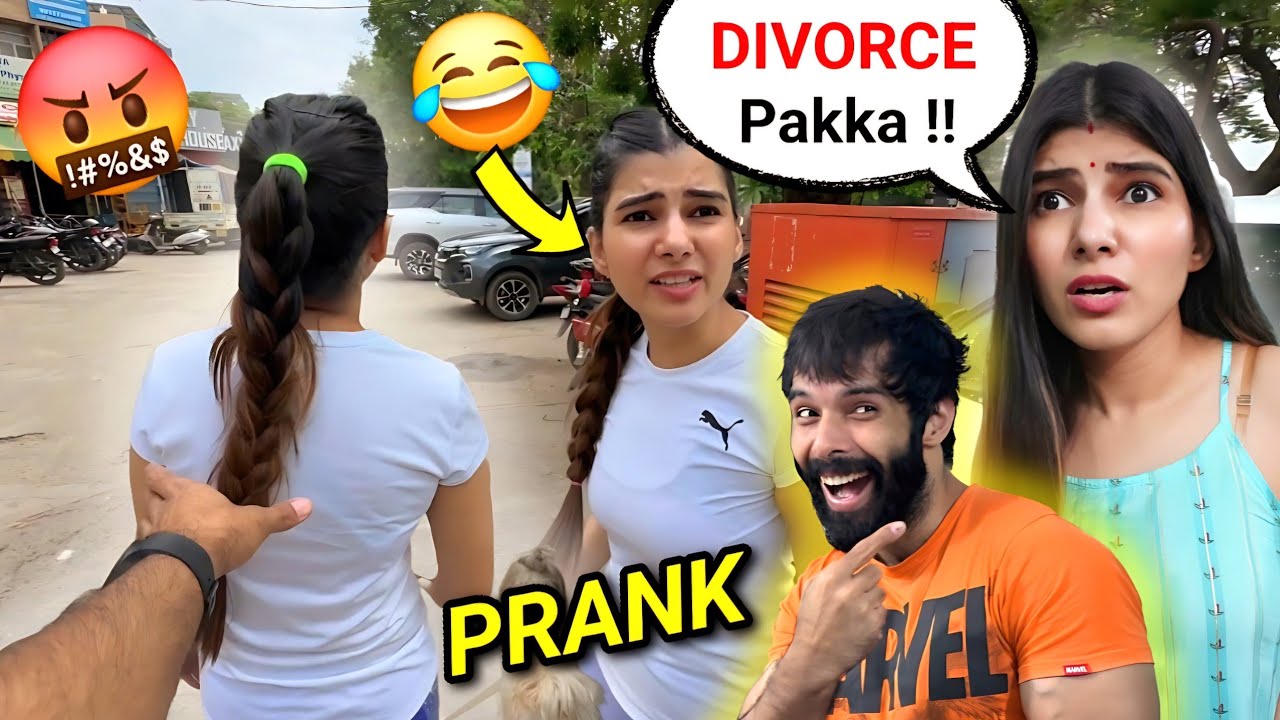 Hair Pulling prank on wife 😱😜 || Prank on wife in India 😂 | Funny couple vlog 🔥💯