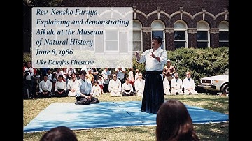Rev. Kensho Furuya demonstrating & explaining Aikido at the Natural History Museum 6/6/1986 #aikido