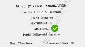 2016 Cdlu MSc Mathematics Old 4th Sem Partial Differential Equation Question Paper
