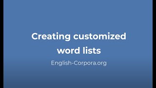 English-Corpora.org: customized word lists (May 2023)