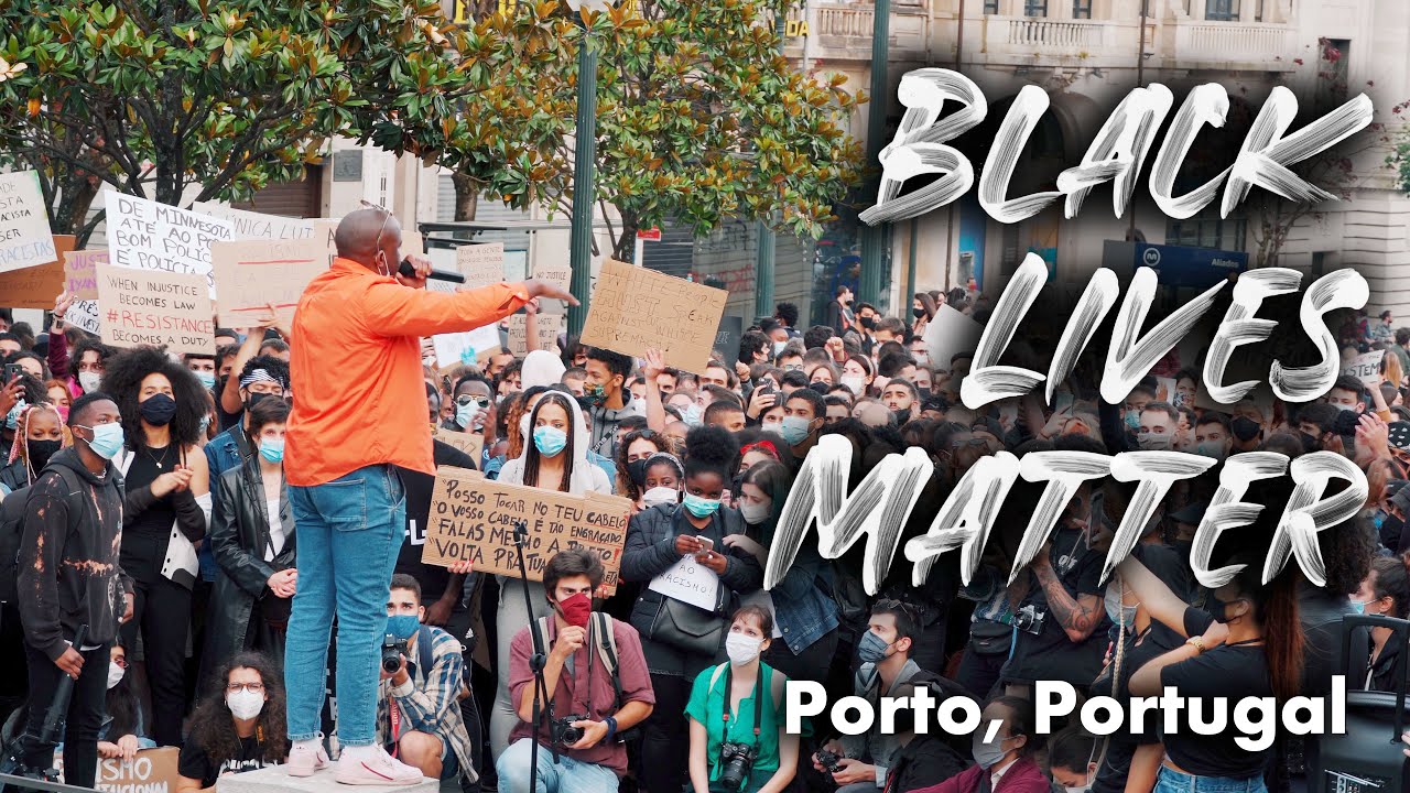 Black Lives Matter / Anti-Racism Peaceful Protest in Porto, Portugal, Europe June 6th 2020