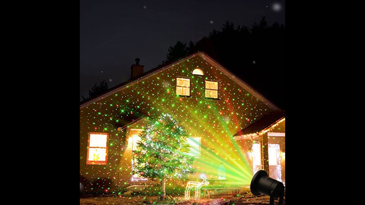 Red & Green Dynamic Chasing Christmas Laser Light Projector with RF