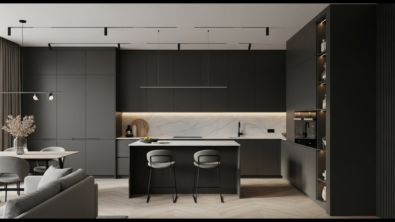 Stunning Black Kitchen Ideas With Sleek Cabinets and Timeless Modern ...