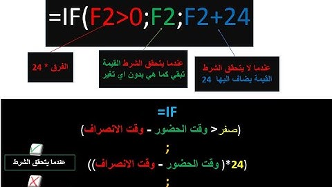 حساب ساعات العمل و تجاوز منتصف الليل في الاكسيل