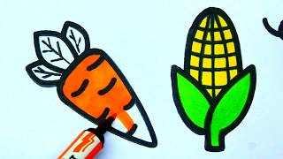 Fruit & Vegetable Coloring Book for Children