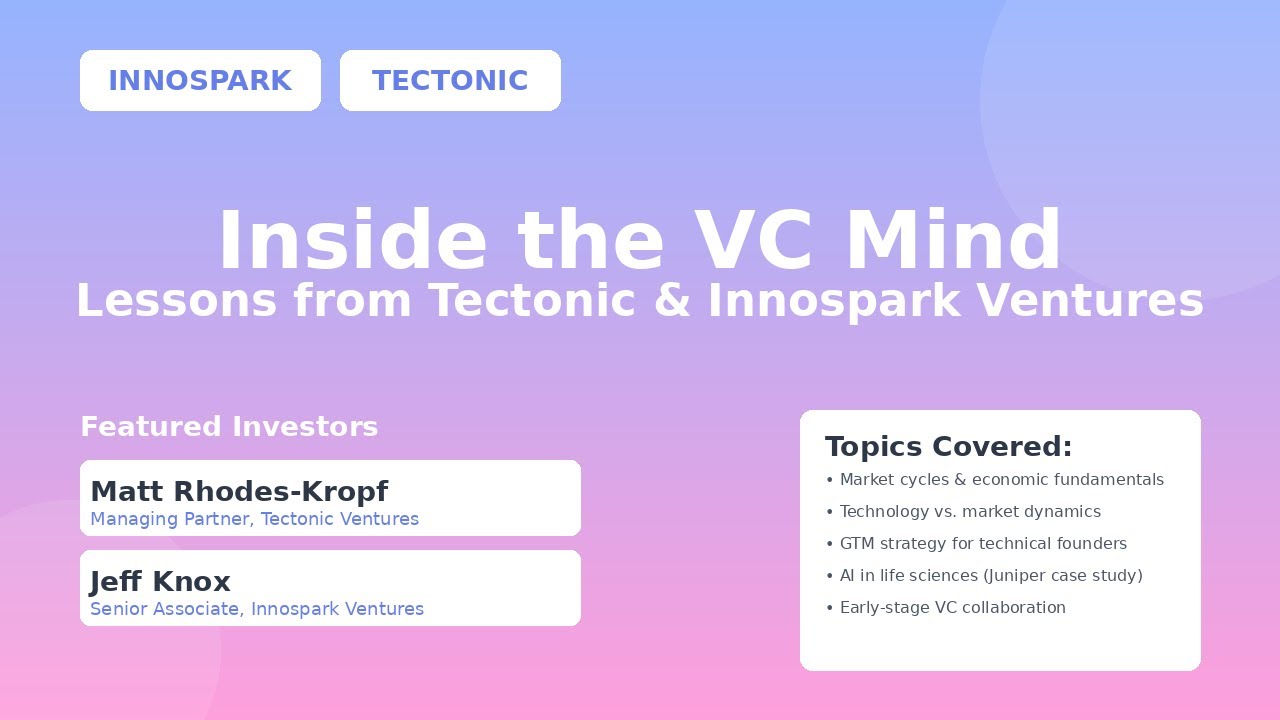 Inside the VC Mind: Lessons from Tectonic & Innospark Ventures - YouTube