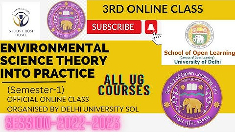 environmental science theory into practice |sem 1 unit 2 |all U. G. courses |live organised by dusol