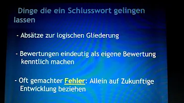 Wie schreibt man ein Schlusswort einer Arbeit?