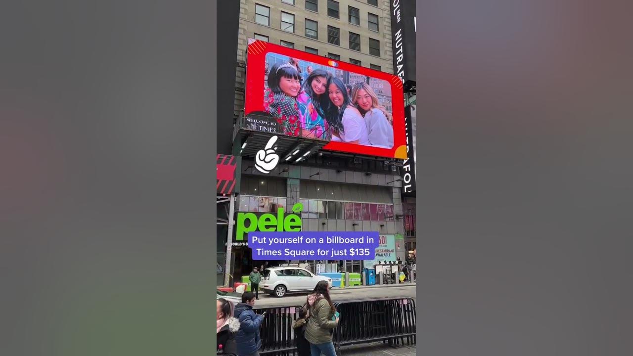 Put your photo on a billboard in Times Square NYC for just $135! Put your photo on a billboard in Times Square NYC for just $135!