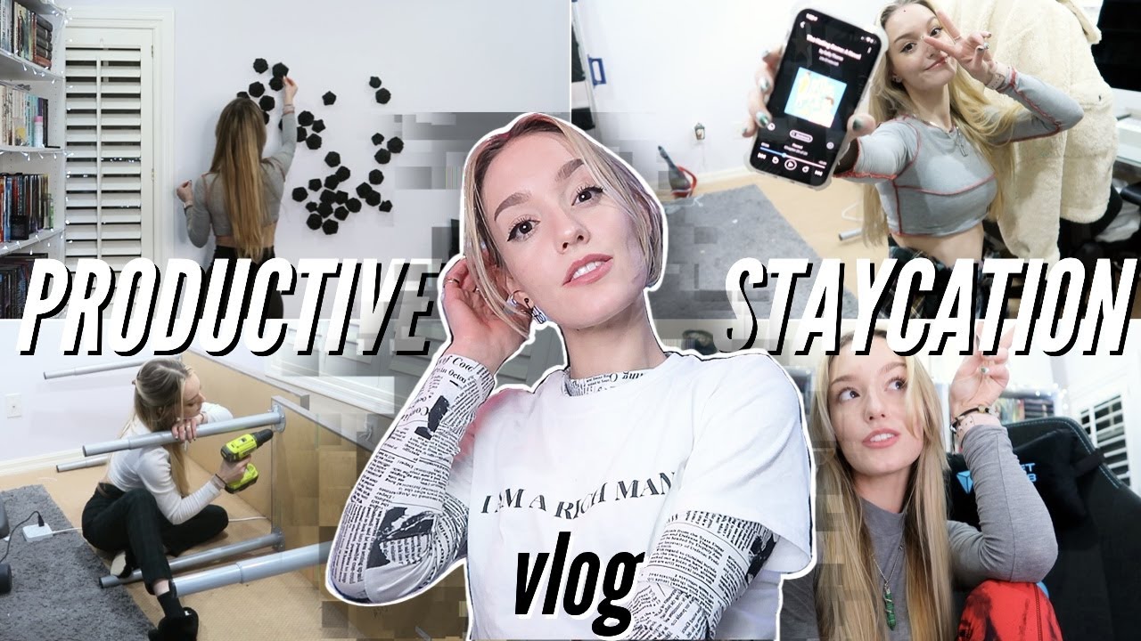 3 books, murals, & cleaning | STAYCATION VLOG