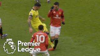 Cristian Romero sent off for stamp on Casemiro | Premier League | NBC Sports