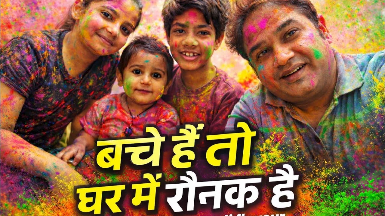 बच्चे है तो घर में रौनक है 🌈 #dailyvlog #amitkittojaiswal #family #holi 