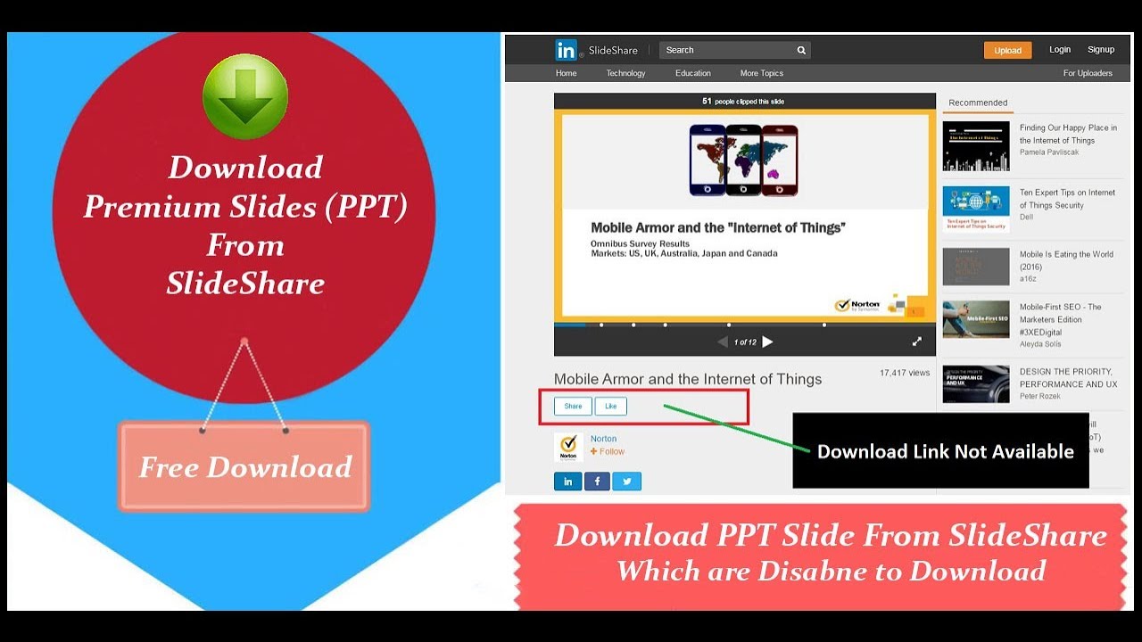 how to download presentation in slideshare