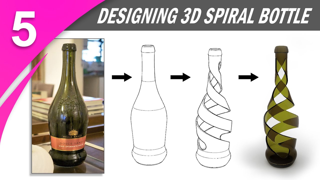 How to create a 3D wine bottle, spiral design MUST WATCH !!! YouTube