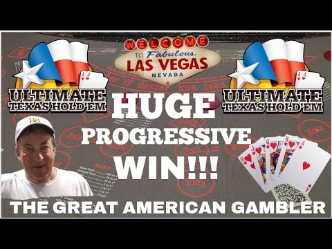 Ultimate Texas Holdem From Palace Station in Las Vegas, Nevada!! Biggest Progressive Win Yet!!