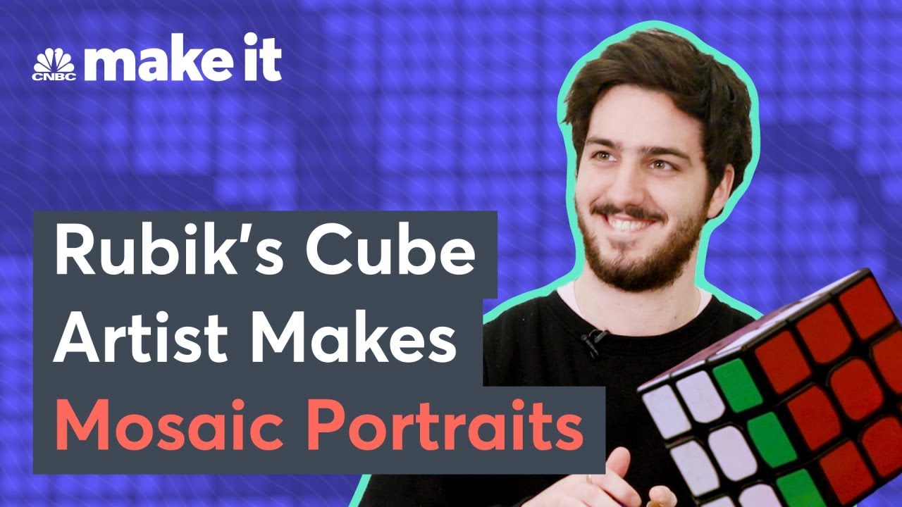 How This Italian Artist Creates Rubik's Cube Mosaic Portraits