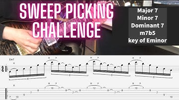 SWEEP PICK ARPEGGIOS IN KEY (3 and 5 strings shapes)-with TABs