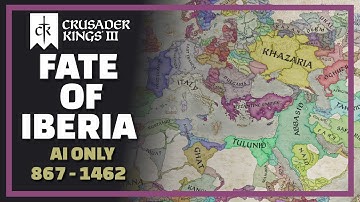 Fate of Iberia  867 - 1462 | Crusader Kings 3 | Ai Only Timelapse