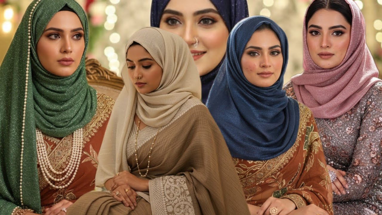  New Hijab style for brown saree & Saree Combo for brown saree #saree#hijabstyle 