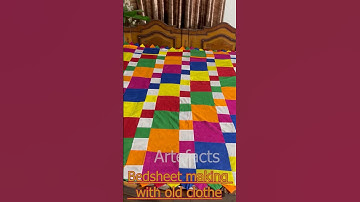 ♻️ patchwork bedsheet sewing 🛏️ #shorts #handmade ♻️
