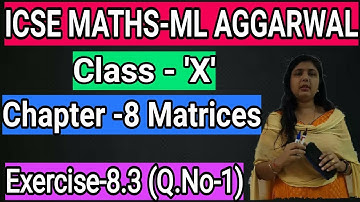 class 10 ICSE matrices Exercise 8.3 question no. 1 solution M L Aggarwal,