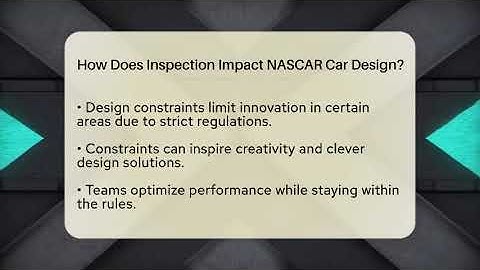 How Does Inspection Impact NASCAR Car Design? - Pit Stop Chronicles
