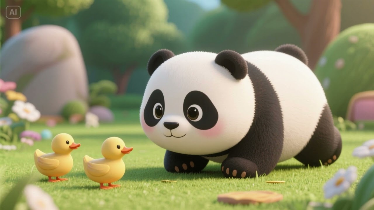 Baby Pandas Roll Around with Baby Ducklings | Nursery Rhymes & Kids Songs