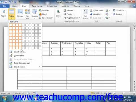 Make A Table Chart Free