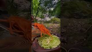 Adventurer Cooks Orange Sauce on a Natural Stone 🍊🔥 | Wild Outdoor Cooking and traditional cooking