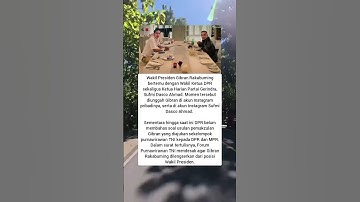 Gibran Makan Siang Bareng Dasco, Isu Pemakzulan Wapres di DPR Sampai Mana?